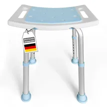 Floordirekt Duschhocker Nora Höhenverstellbar Aluminium-Rahmen rutschfest bis 136 kg