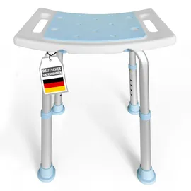 Floordirekt Duschhocker Nora Höhenverstellbar Aluminium-Rahmen rutschfest bis 136 kg