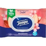 Tempo Toilettenpapier Mein Verwöhnmoment, Feuchte Tücher, Comfort, Mandelmilch, 42 Tücher