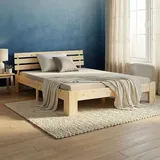 Homestyle4u Holzbett 120 x 200 cm H2 Braun