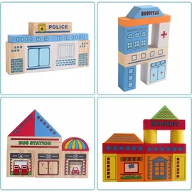 COFI 114-teiliges Spielset aus Schaumstoffbausteinen für die frühe Bildung, Bauen Sie spielerisch eine Stadt