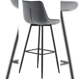 CLP Barhocker Dartford I Gepolsterter Barstuhl I Tresenhocker mit Metall-Gestell und Rückenlehne