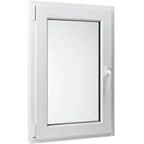 bravo the smart solution Kunststoff Fenster Dreh/Kipp 60 cm x 90 cm Anschlagrichtung Links inklusive Fenstergriff