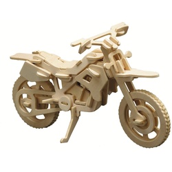 Pebaro 3D-Puzzle Holzbausatz Cross-Motorrad, 850/6, 56 Puzzleteile