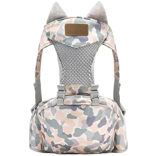 Babytrage vom Neugeborenen bis zum Kleinkind, Ergonomische Rückenverstellung 4 in 1 Babytrage, 3D Mesh Infants Soft Child Carrier für 3-36 Monate (Camouflage B)