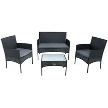Estexo Polyrattan Sitzgruppe Gartenmöbel Set 4-teilig Flechtdesign Rattan Gartenset