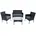 Polyrattan Sitzgruppe Gartenmöbel Set 4-teilig Flechtdesign Rattan Gartenset
