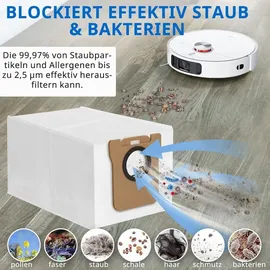 zimtky 10 Stück Staubbeutel für Dreame L10s Ultra/Xiaomi X10+/ Dreame L10 Ultra Saugroboter, Staubsaugerbeutel Ersatz Beutel Zubehörset Ersatzteile, 2,...