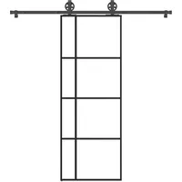 Schiebetür mit Beschlag 76x205 cm ESG-Glas & Aluminium