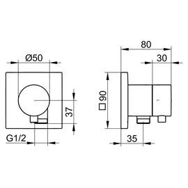 Keuco IXMO Umstellventil UP 2 Verbraucher Schwarz Matt 59557371102