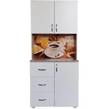 Hti-Living Küchenbuffet 3 Schubladen Blanca Bistro 80 x 180 x 40 cm BEIGE