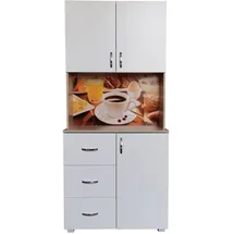 Hti-Living Küchenbuffet 3 Schubladen Blanca Bistro 80 x 180 x 40 cm BEIGE