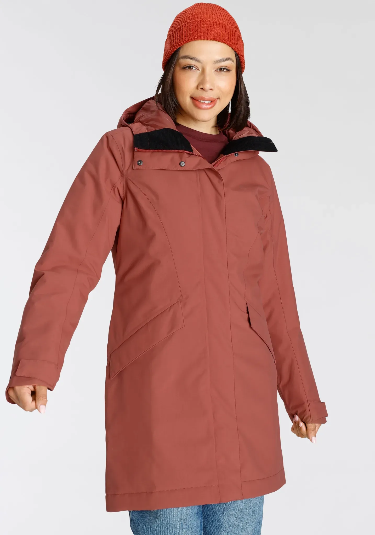 Parka SCHÖFFEL "ORLANGEN", Damen, Gr. 36, rosa (burlwood), Obermaterial: 100% Nylon. Futter: 100% Polyester. Wattierung: 100% Polyester, sportlich, ca. Mitte Oberschenkel, Langarm verstellbar, Jacken, extra Länge