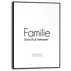 Poster REINDERS "Familie", schwarz (farbe bild(er): schwarz, weiß), B:30cm H:40cm T:1,6cm, MDF, Bilder