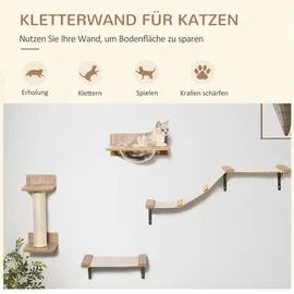 PawHut Kletterwand 4tlg. 100 x 25,5 x 17,5 cm beige
