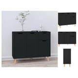 vidaXL Sideboard Schwarz 90x30x72 cm Holzwerkstoff