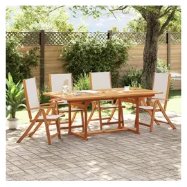 vidaXL Gartenstühle 4 Stk. Klappbar Massivholz Akazie und Textilene