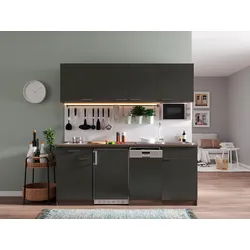 Küchenblock ECONOMY 195 Grau/Eiche B: 195 cm