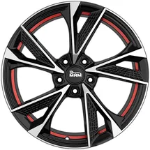 MAM RS6 Black Front Polish Red Inside 7x16 ET40 5x112 ML66.6