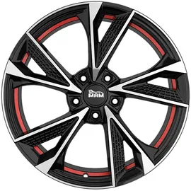 MAM RS6 Black Front Polish Red Inside 7x16 ET40 5x112 ML66.6