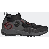 adidas 5.10 Trailcross Pro Clip-In Fahrradschuh, Farbe:Grey Five/Core Black/Red, Größe:44