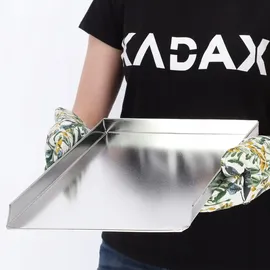 Kadax Kuchenblech aus Zinkblech, Backblech in zwei Größen, Pizzablech rechteckig für Backofen,