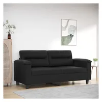 vidaXL 2-Sitzer-Sofa Schwarz 140 cm Kunstleder