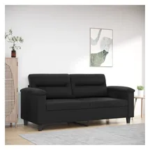 vidaXL 2-Sitzer-Sofa Schwarz 140 cm Kunstleder
