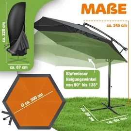 Kesser Ampelschirm Ø 300 cm Grau