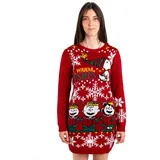 UNITED LABELS The Peanuts Snoopy Strickkleid, Winter Strick in rot XL