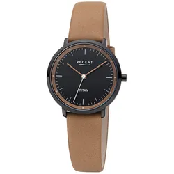 Regent 12090371 Damenuhr Titan Braun/Schwarz