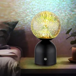 Tischleuchte Schlafzimmerlampe  3D Effekt LED Touchdimmer Nachttisch Weiß