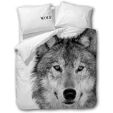 Traumschlaf Wendebettwäsche Wolf Grau 135 x 200 cm + 80 x 80 cm