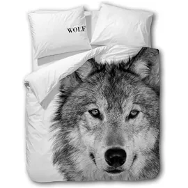 Traumschlaf Wendebettwäsche Wolf Grau 135 x 200 cm + 80 x 80 cm