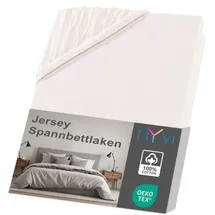 nyvi Spannbettlaken Jersey 120 x 200 - 130 x 200 cm natur