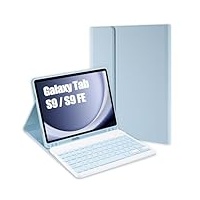 Jeloyutek für Samsung Galaxy Tab S9/ Tab S9 FE 2023 Tastatur Hülle, QWERTZ Layout Magnetisch Abnehmbarer Tastatur mit Hülle für Tab S9 FE 10.9”/ Tab S9 11” SM-X710/X716B/X718U/X510/X516B, Blau