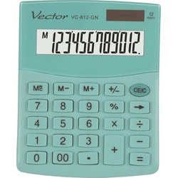 Vector, Taschenrechner, Kalkulatorius Vector Smart 3724 KAV VC-812 GN (Batterien, Solarzellen)