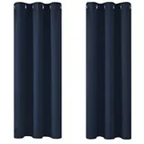 Deconovo Single Blackout Curtains Thermo-Verdunkelungsvorhänge für Schlafzimmer, Polyester, 140 x 260, 2