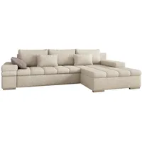 Mirjan24 Ecksofa, Beige, Textil, 6-Sitzer, Ottomane rechts,L-Form, 310x175 cm, Wohnzimmer, Sofas & Couches, Wohnlandschaften, Ecksofas