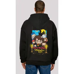 Kapuzenpullover F4NT4STIC "Harry Potter Stein der Weisen Philosophers Stone", Herren, Gr. S, schwarz, Obermaterial: 100% Baumwolle, casual, oversize, Langarm, Pullover, Print