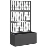vidaXL Pflanzkübel mit Rankgitter Dunkelgrau 80x36x140 cm PP