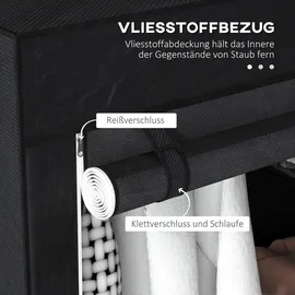 Homcom Kleiderschrank,, Schwarz, Metall, 43x162.5x103 cm, Schlafzimmer, Kleiderschränke