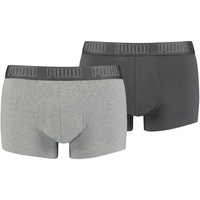 Puma Basic Boxershorts dark grey melange/black M 2er Pack