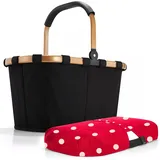 reisenthel Angebot Einkaufskorb carrybag Plus passendes Cover Sichtschutz Abdeckung (frame gold / mixed dots chilli red)