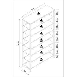 VCM Taliro 90 x 152 x 30 cm schwarz/weiß