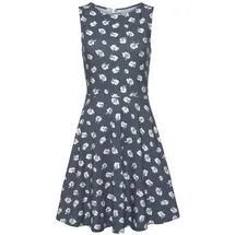 Beachtime Strandkleid Grau/Blau Blumendruck 34