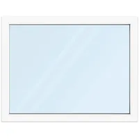 Fenster 130x100 cm, Kunststoff Profil aluplast IDEAL® 4000, Weiß, 1300x1000 mm, einteilig festverglast, 2-fach Verglasung, individuell konfigurieren