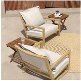 Outsunny Beistelltisch 45 x 45 x 45 cm Beige