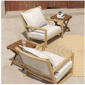 Outsunny Beistelltisch 45 x 45 x 45 cm Beige