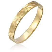 KUZZOI Ringe - Ring Bandring Herrenring Geh�mmert 375er Gelbgold - Gr. 64 MM - in Gold - für Damen